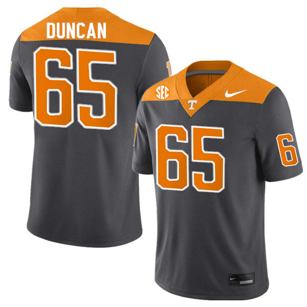 Men #65 Trevor Duncan Tennessee Volunteers College Football Jerseys Stitched-Anthracite